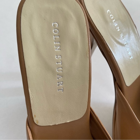 Colin Stuart Leather Peep Toe Mules 8.5 - Picture 10 of 12